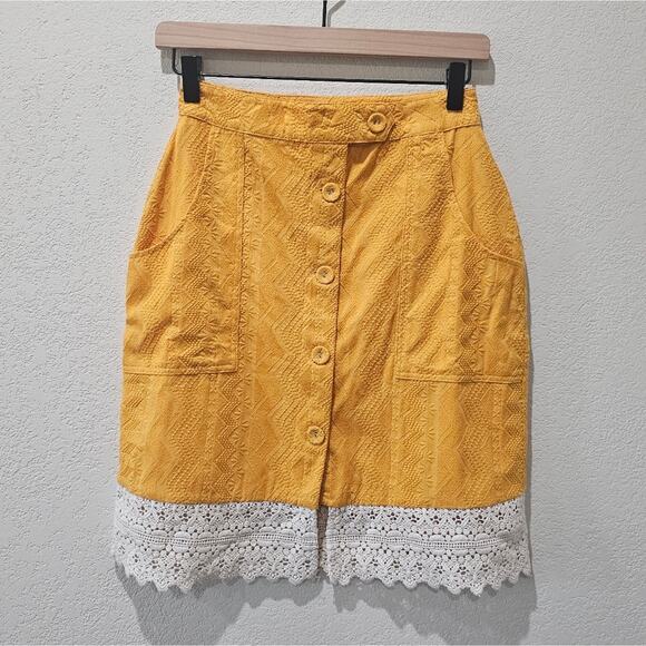 Tularosa Embroidered Knee Length Skirt - Picture 1 of 8